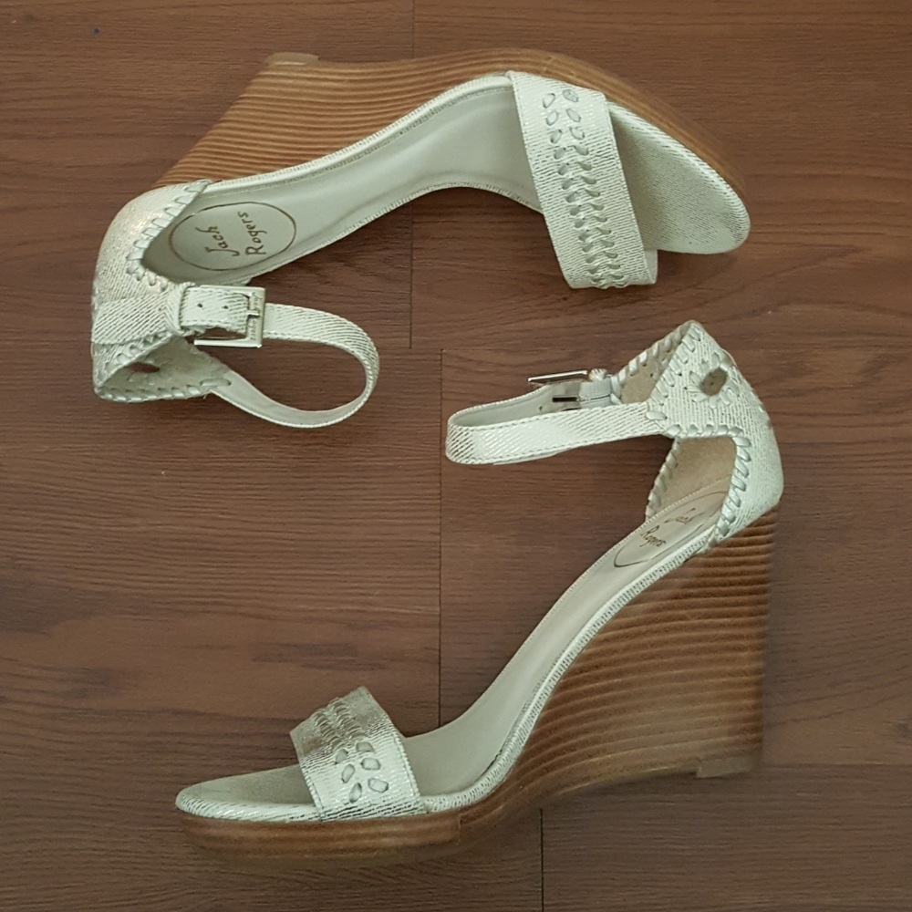 Jack Rogers "Harper" metalic wedge